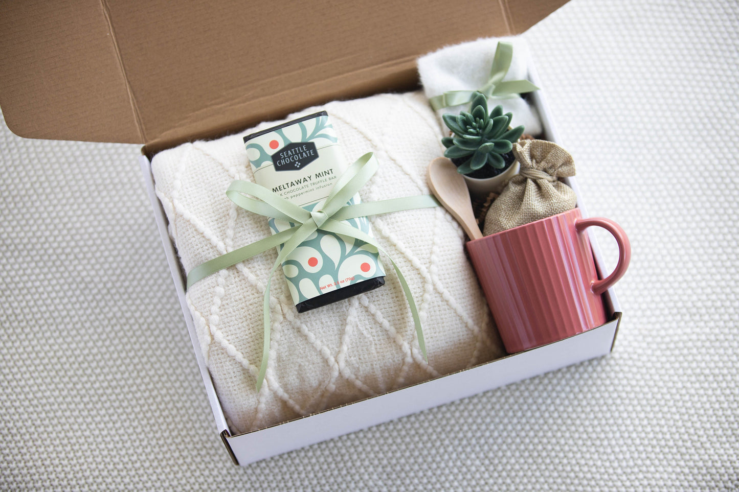Best Gift for Women Cozy Coffee Lover Gift For her Fall Gift Box with Blanket & Socks | Care Package for Her Comfort Birthday Care Package