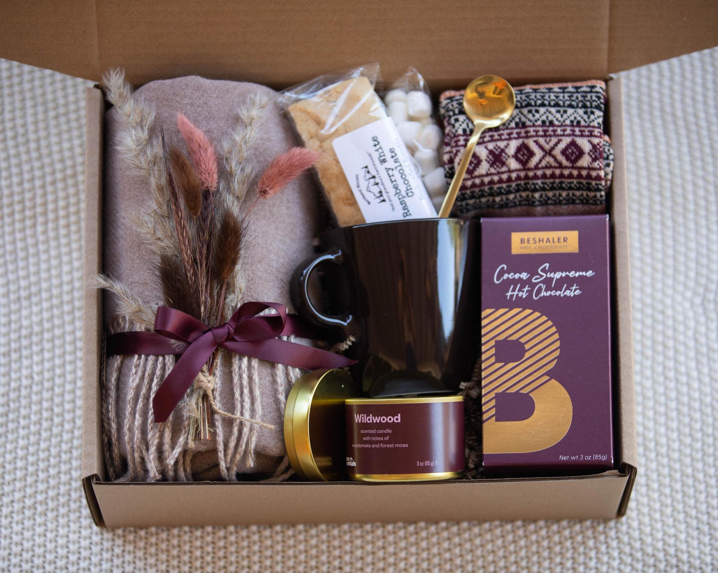 Cozy Gift Basket Hygge Gift Box Care Package For Her Sending a hug Thinking of you Hygge Gift Box Gift Box for Women