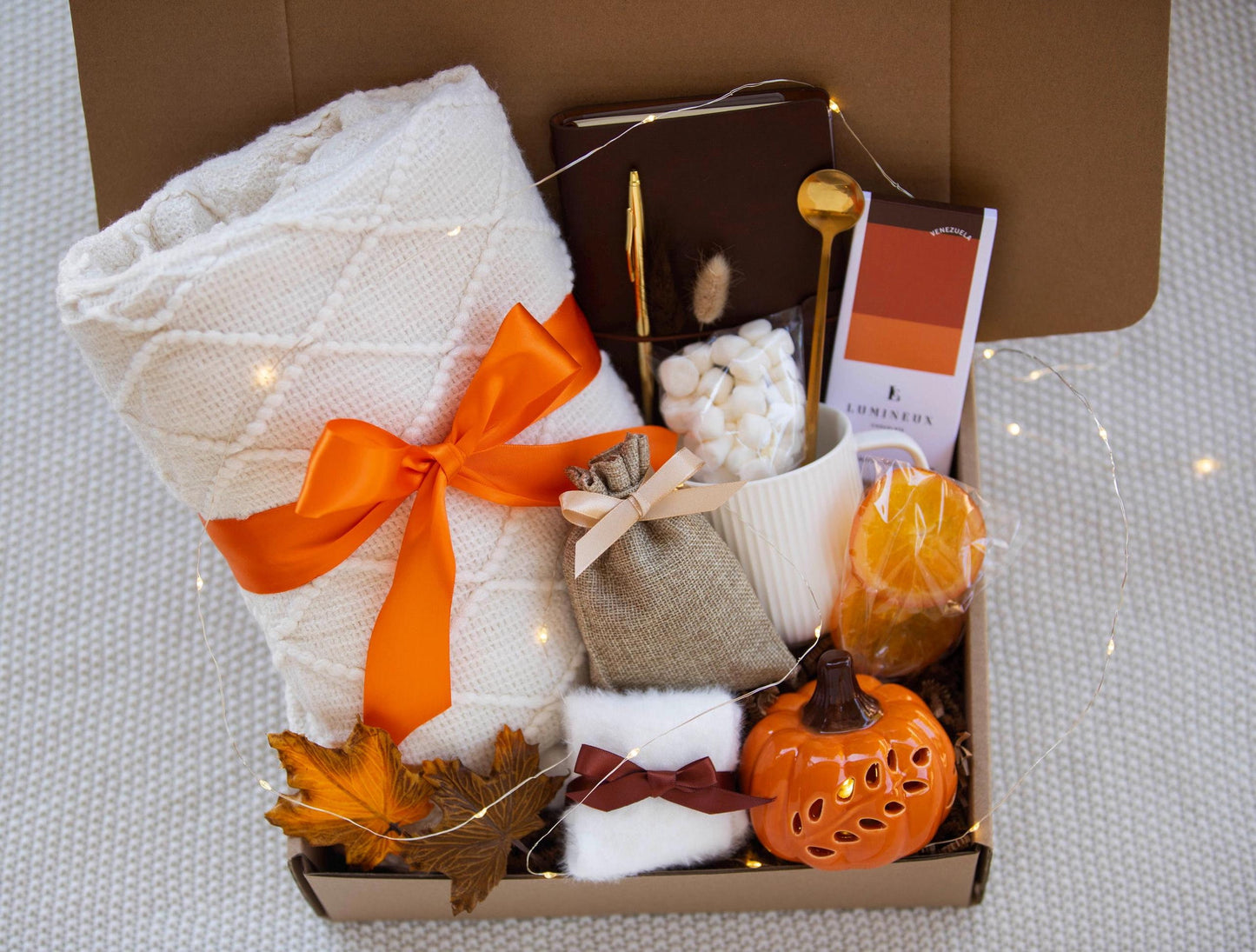 Fall Gift Box Cozy Gift Hygge Pumpkin Gift Box Sunshine Care Package Sunshine Box, Thinking of You, Sending Hugs Cozy Gift Box
