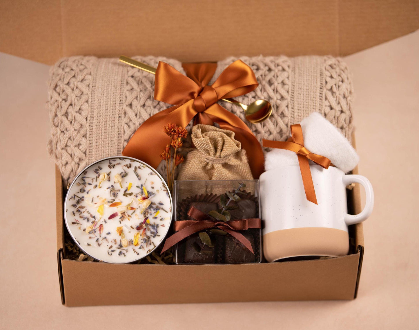 Fall Gift Basket Autumn Self Care Package Cozy Pumpkin Spice Seasonal Fall Treats Fall Host Gifts Fall Spa Box Cozy Fall Candle Gift Box