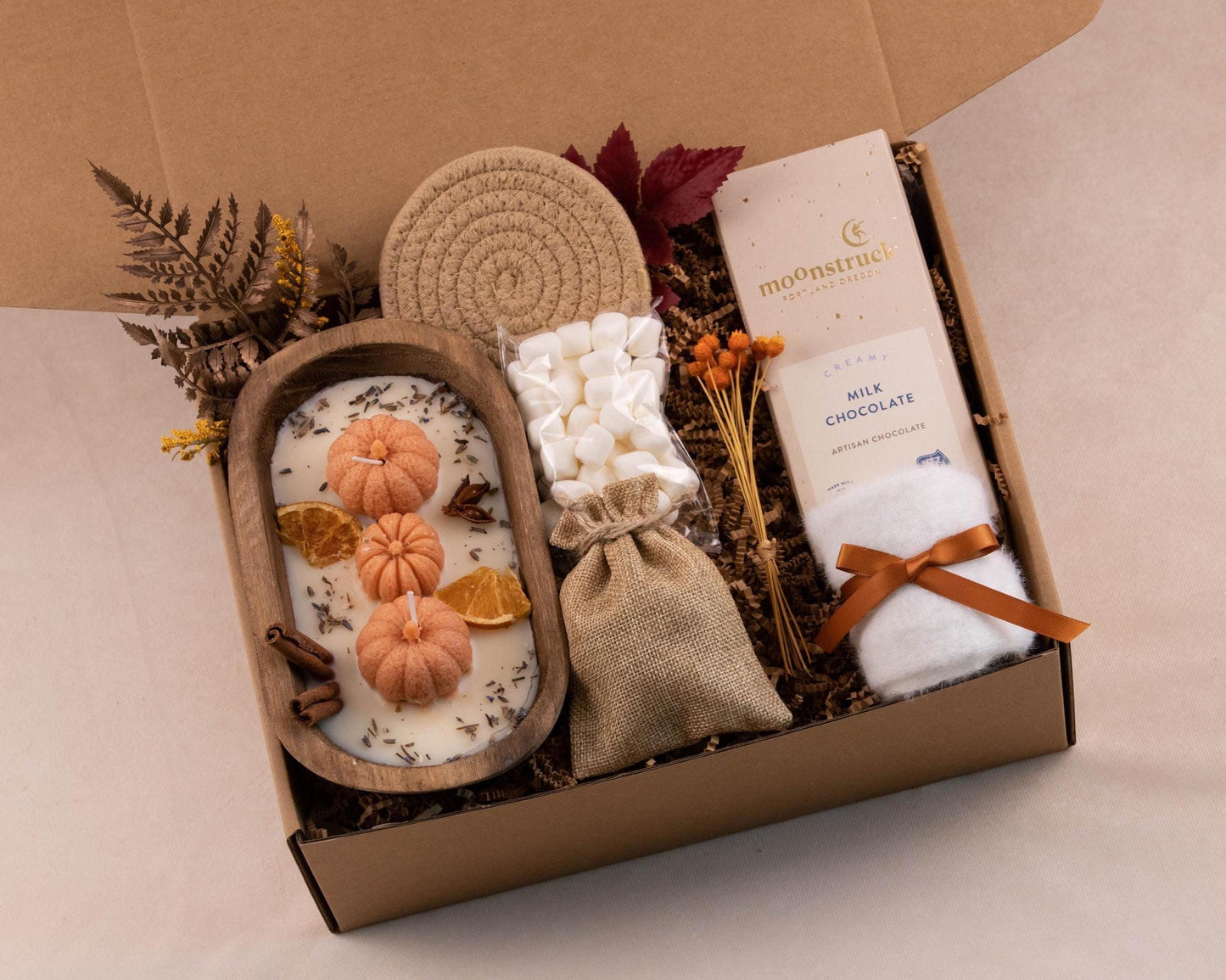 Fall Gift Basket Autumn Self Care Package Cozy Pumpkin Spice Seasonal Fall Treats Fall Host Gifts Fall Spa Box Cozy Fall Candle Gift Box