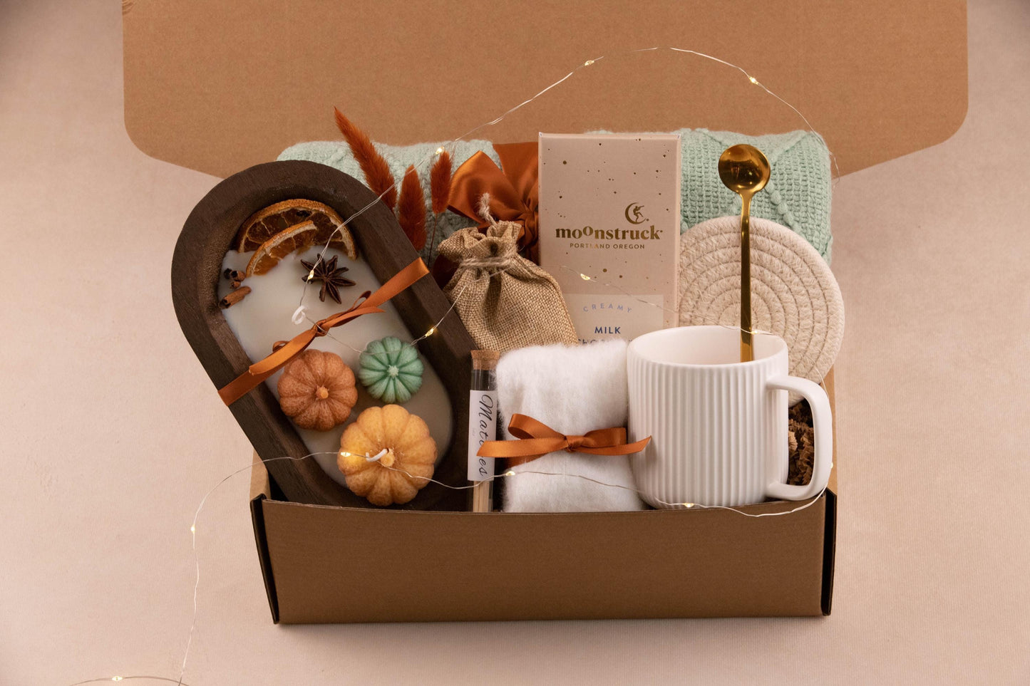 Self Care Package Gift For her Fall Gift Basket for Women Gift Box Fall Spa Care Package for Women Sending Hugs Relaxation Gift box