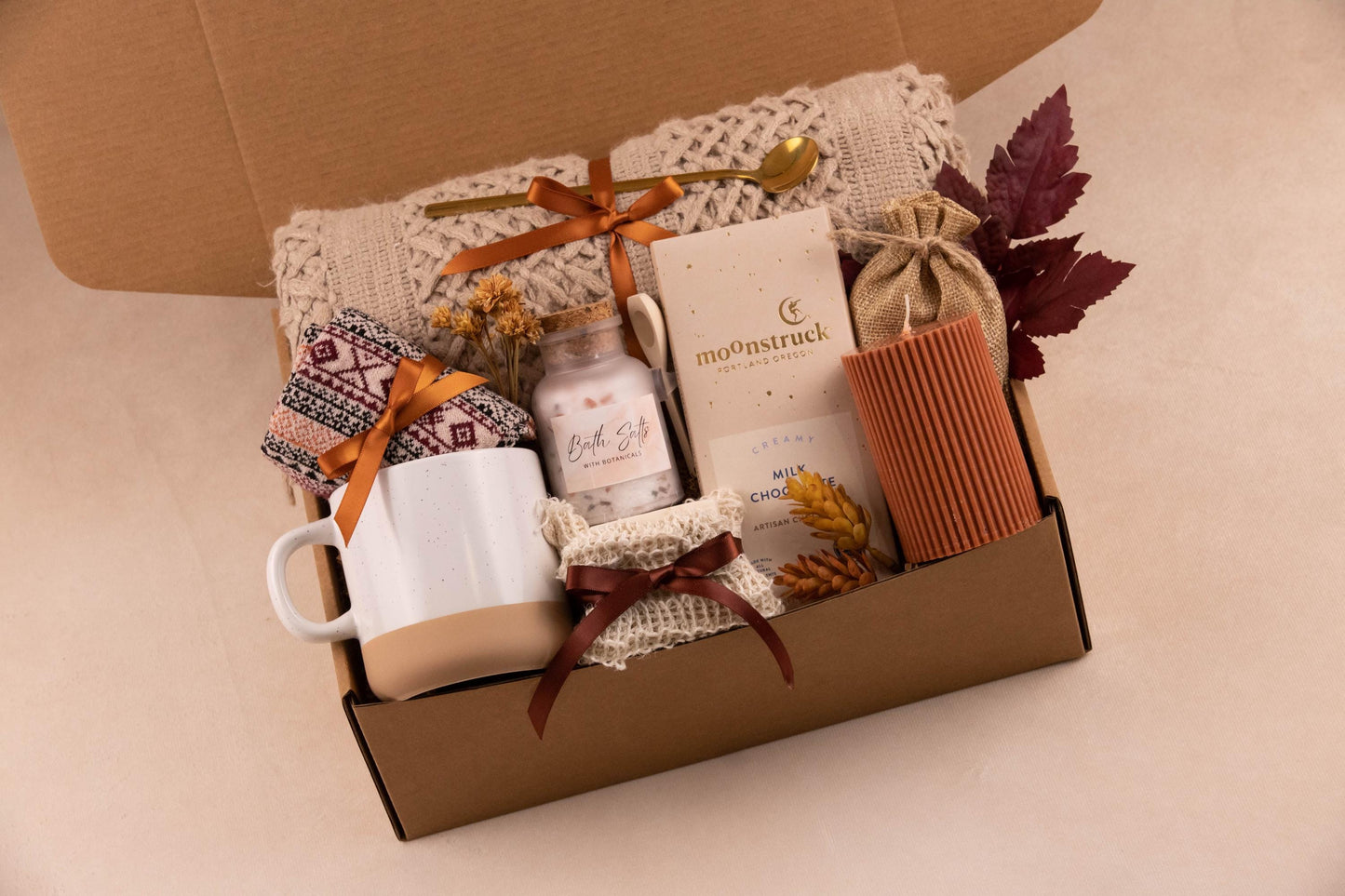 Gift Baskets for Women Birthday Gift For her Cozy Pumpkin Gift Box for Women Self Care Package for her Blanket Gift Box Cozy Fall Gifts