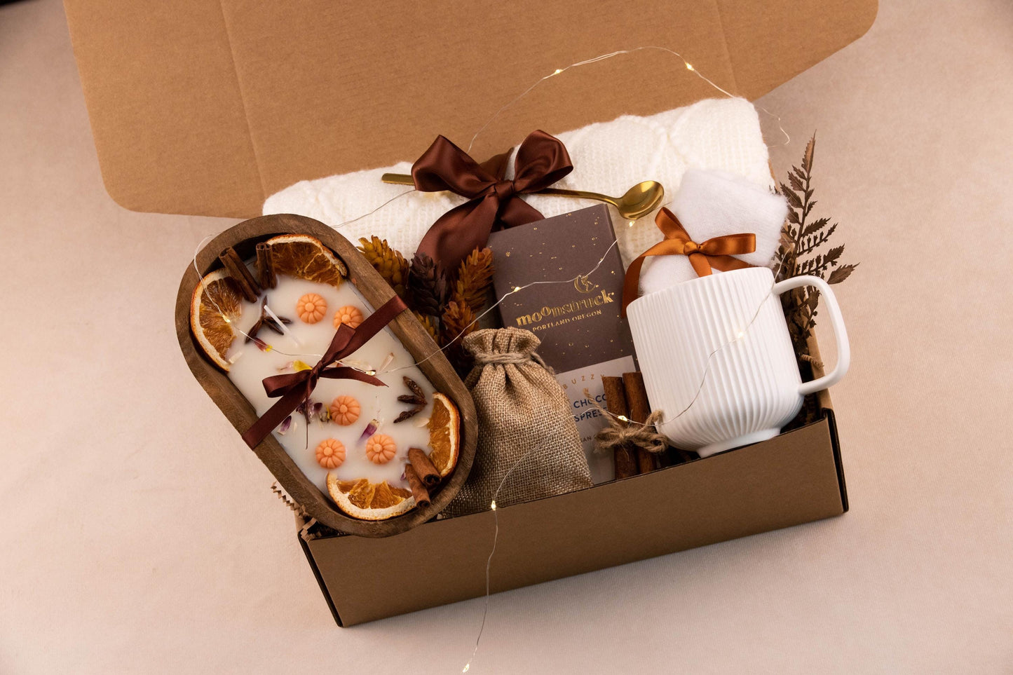 Self Care Package Gift For her Fall Gift Basket for Women Gift Box Fall Spa Care Package for Women Sending Hugs Relaxation Gift box