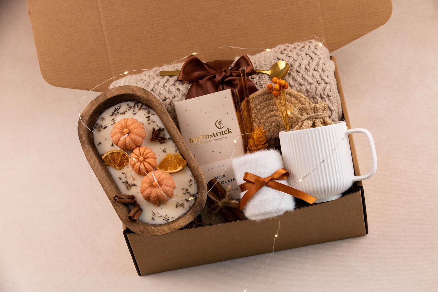 Self Care Package Gift For her Fall Gift Basket for Women Gift Box Fall Spa Care Package for Women Sending Hugs Relaxation Gift box