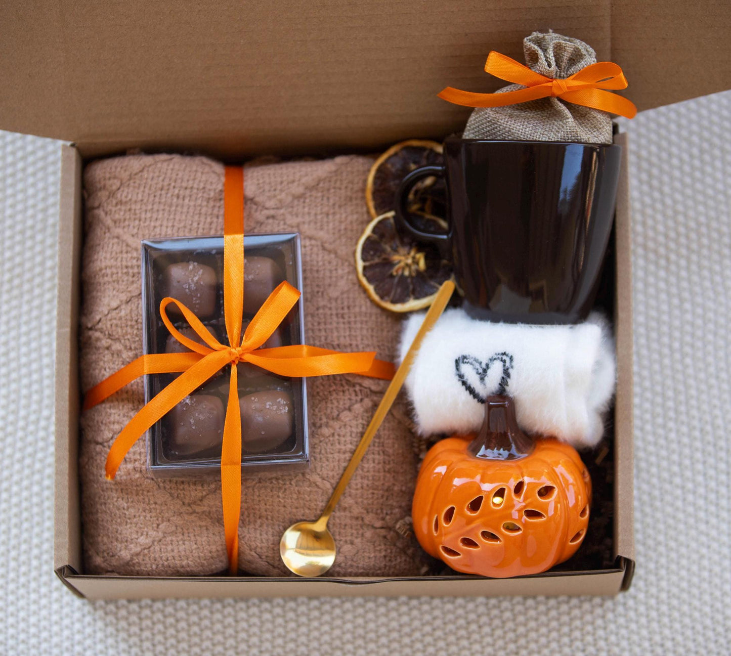 Fall Gift Box Cozy Gift Hygge Pumpkin Gift Box Sunshine Care Package Sunshine Box, Thinking of You, Sending Hugs Cozy Gift Box