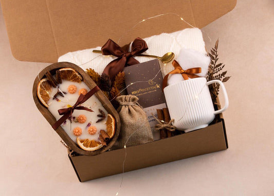 Fall Gift Basket Autumn Self Care Package Cozy Pumpkin Spice Seasonal Fall Treats Fall Host Gifts Fall Spa Box Cozy Fall Candle Gift Box
